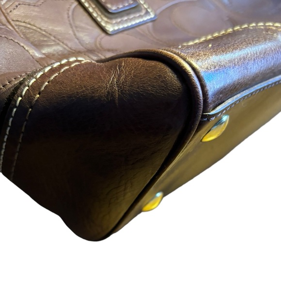 COPY - EUC COACH SIGNATURE EMBOSSED HAMILTON HANDBAG - Picture 9 of 13